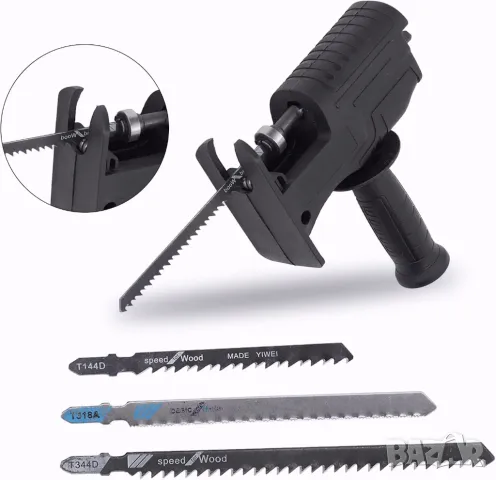 Иновативен адаптер от бормашина към електрически трион drill to saw converter + 3 броя ножове