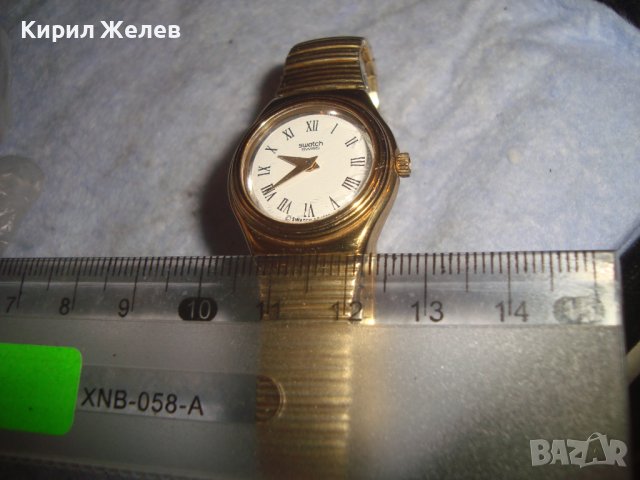SWATCH SWISS AG 1995 Стар МАРКОВ ОРИГИНАЛЕН ПОЗЛАТЕН КВАРЦОВ ЛУКС ЧАСОВНИК - ГРИВНА ШВЕЙЦАРИЯ 26794, снимка 3 - Дамски - 37372639