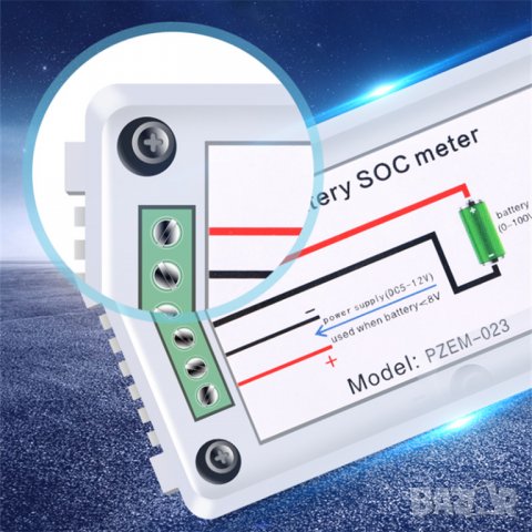 Волтметър Peacefair PZEM-023 DC 8-100V, снимка 7 - Друга електроника - 34371274