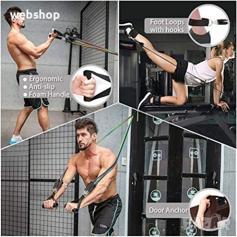КОМПЛЕКТ ЛАСТИЦИ ЗА ТРЕНИРОВКА POWER RESISTANCE BANDS, снимка 4 - Фитнес уреди - 37945709