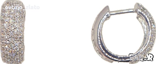 Златни обеци  18К с диаманти , снимка 2 - Обеци - 40134549