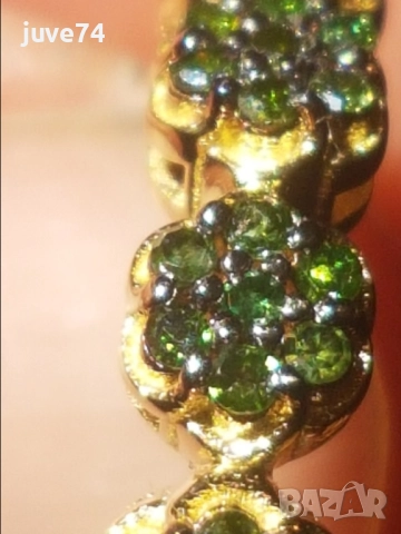 СРЕБЪРЕН ПРЪСТЕН С ЕСТЕСТВЕНИ ЗЕЛЕНИ ДИАМАНТИ СЕРТИФИКАТ, снимка 4 - Пръстени - 52085545