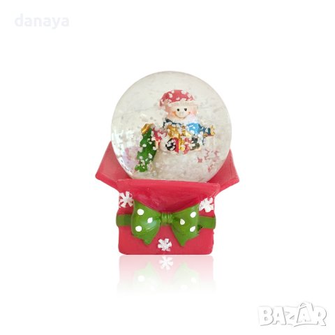 4194 Коледно преспапие Подарък с Дядо Коледа или Снежен човек, снимка 3 - Декорация за дома - 42763546