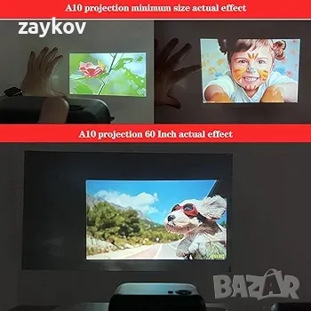 A10 мини проектор 480*360 пиксела мини прожектор поддръжка 1080p, снимка 5 - Прожектори - 48241556