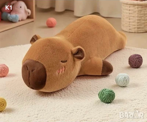 Плюшена играчка Възглавница Капибара 70см, снимка 4 - Плюшени играчки - 52594573