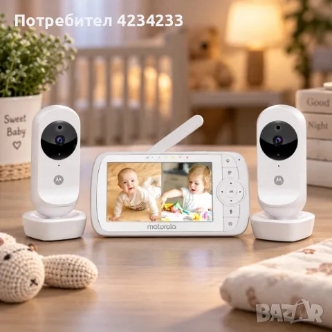 Видео бебефон с 2 камери, снимка 2 - Бебефони - 56540665