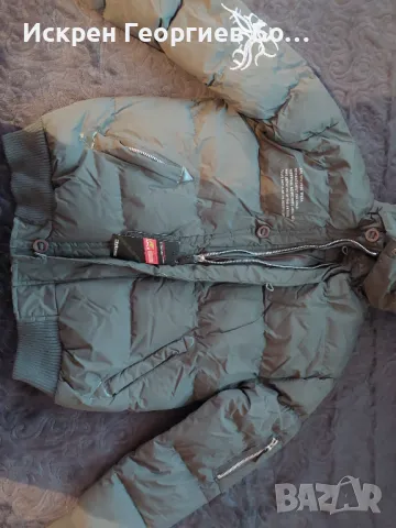 Мъжко зимно яке със зип и копчета, снимка 2 - Якета - 48260567