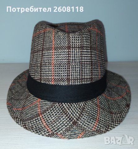 Карирана шапка тип Трилби , снимка 3 - Шапки - 31647746