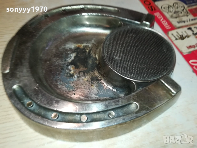 ПОДКОВА-МЕТАЛЕН ПЕПЕЛНИК ОТ ФРАНЦИЯ 0610251519, снимка 4 - Антикварни и старинни предмети - 51962567