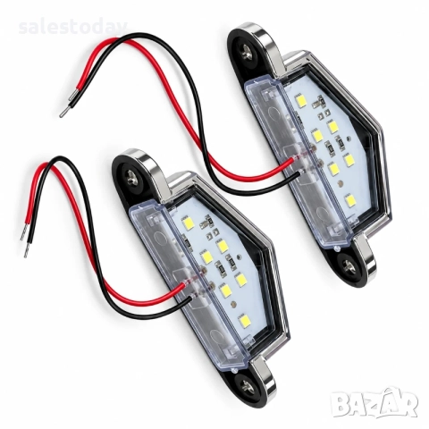 Плафони за номер, Универсални, 2бр, 12-24V, Хром
