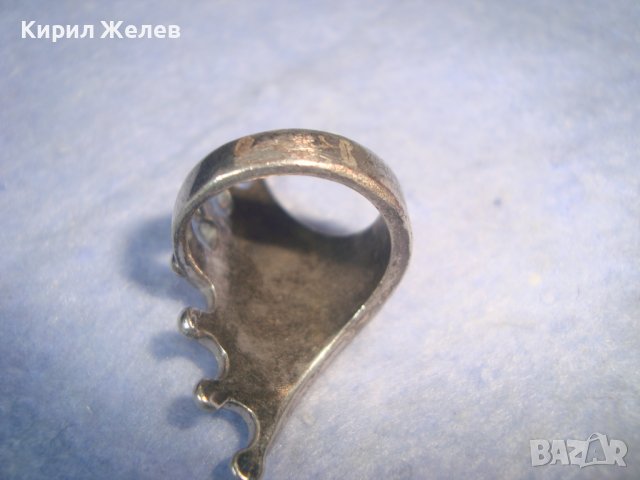 СТАР КРАСИВ ПОСРЕБРЕН АРТ ДЕКО СТИЛ МЕДЕН ПРЪСТЕН 27184, снимка 9 - Пръстени - 36870549