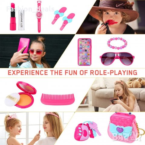 Нов Комплект 17 части детски аксесоари грим чанта за момиче 3+ Подарък дете, снимка 3 - Други - 39687381