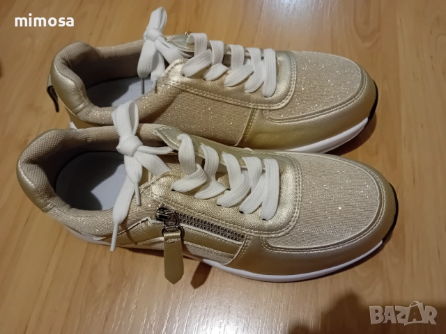 Нови маратонки бледо-златисти, снимка 4 - Маратонки - 51914804