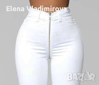 FASHION NOVA Бели Дънки С Метален Цип Отпред И На Гърба, снимка 6 - Дънки - 56058883