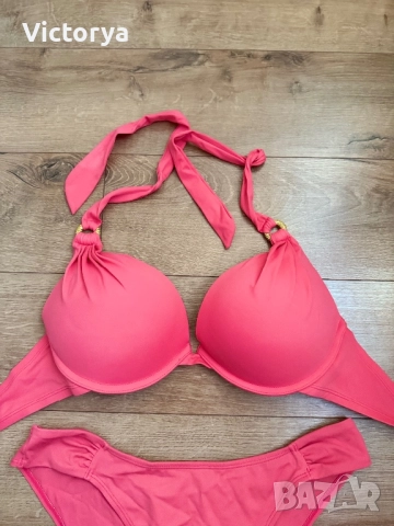 Бански цвят корал с повдигащ ефект, снимка 2 - Бански костюми - 51461758