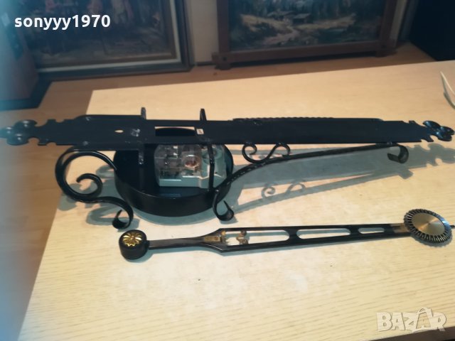 часовник с махало от ковано желязо-70х20см-внос швеицария, снимка 17 - Колекции - 30143549