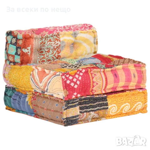 Модулен пуф, пачуърк, текстил Код P442, снимка 7 - Дивани и мека мебел - 50062578