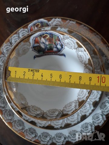 Порцеланова чаша за кафе с чинийка и чиния за торта , снимка 4 - Чаши - 31887723