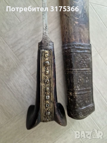 Автентичен възрожденски Габровски нож изработен от  Донко Анчев Нова махала  1876 година каракулак, снимка 5 - Ножове - 50405652