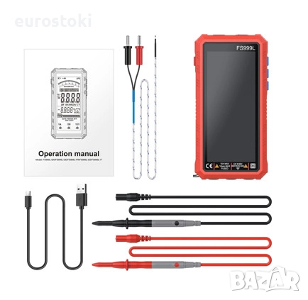 Интелигентен цифров мултицет Proster с автоматично избиране на обхват, 6000 броя True RMS, 5.0-инчов, снимка 4 - Други инструменти - 52485156