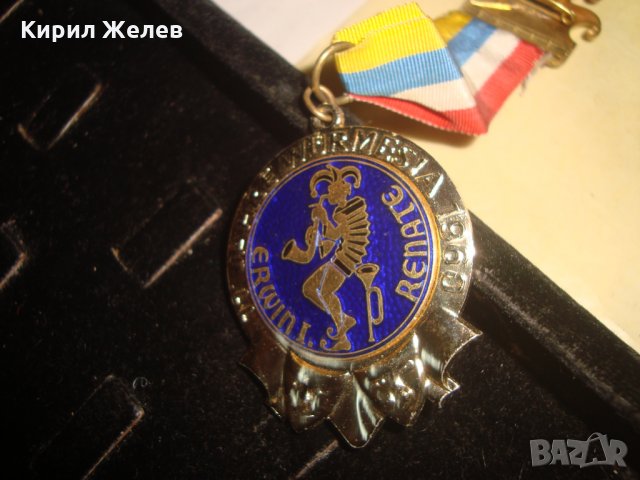 СТАР ШВЕЙЦАРСКИ РЯДЪК ПОЗЛАТЕН МЕДАЛ с ЛЕНТА и НОСАЧ ЕМАЙЛИРАН 25051, снимка 3 - Антикварни и старинни предмети - 34510648