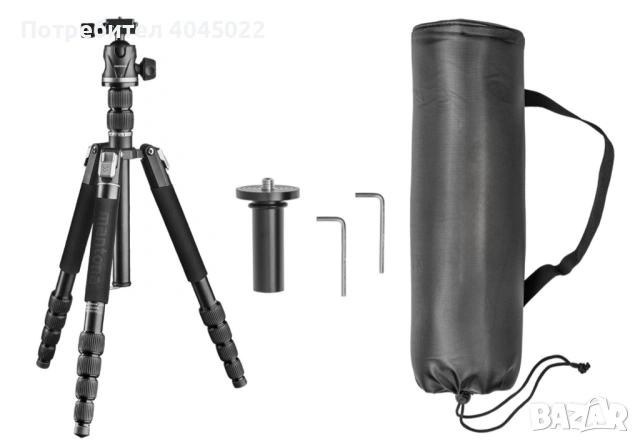 Статив от 8см до 173см с Arca ябълковидна глава+ функция монопод + мек калъф, снимка 3 - Чанти, стативи, аксесоари - 53180197