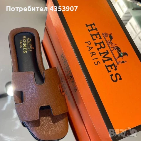 Дамски чехли Hermes, снимка 4 - Чехли - 50780897