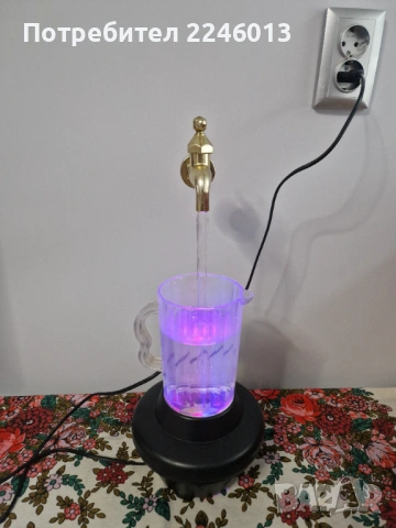 Интересна нощна лампа-чешмичка, снимка 5 - Настолни лампи - 37882382