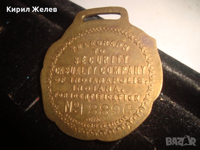 САЩ ИНДИАНАПОЛИС ИДЕНТИФИКАЦИОНЕН ЗНАК ПОЗЛАТЕН с НОМЕР СЕКЮРИТИ 17230, снимка 2 - Антикварни и старинни предмети - 30878029