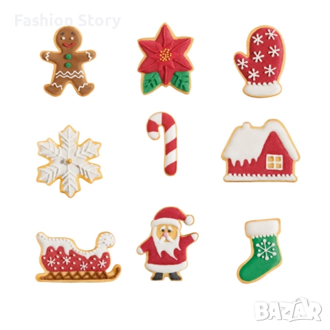 Комплект форми за сладки 9 броя, коледни
