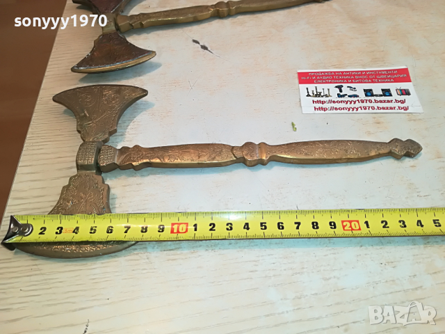 томахавки от англия 2бр мед месинг 2604221722, снимка 10 - Антикварни и старинни предмети - 36570380