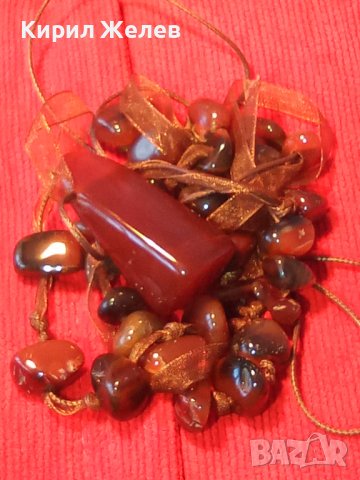 АРТ КОЛИЕ от ЕСТЕСТВЕН КАРНЕОЛ 14454, снимка 3 - Колиета, медальони, синджири - 29555306