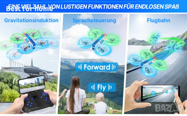 Мини дрон с камера за деца TOPRCBOXS, снимка 4 - Електрически играчки - 49773106