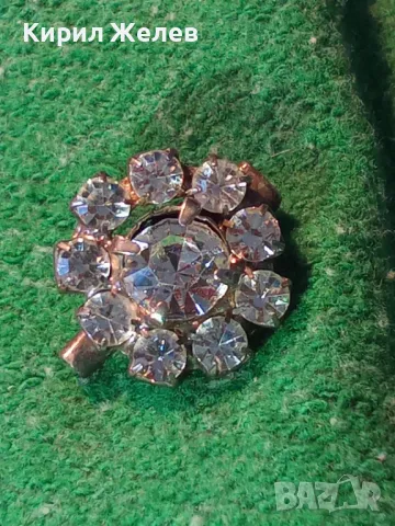 СТАРА СКЪПОЦЕННА ФЛОРАЛНА СРЕБРИСТА БРОШКА с ФАСЕТИРАНИ БОХЕМСКИ КРИСТАЛИ и ЦИРКОНИ 11846, снимка 9 - Антикварни и старинни предмети - 35642296