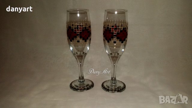 Двойка чаши за вино "Шевица", снимка 6 - Чаши - 27287486