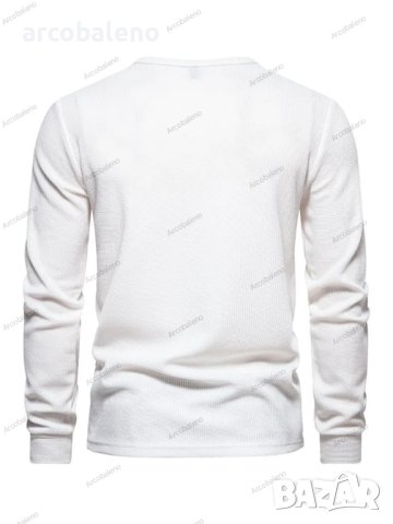 Мъжка тениска с дълги ръкави и четири копчета с гофрирано деколте, 6цвята , снимка 18 - Тениски - 42784166