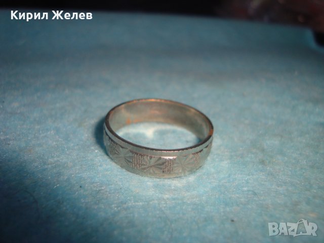 СТАР ВИНТИДЖ ОРНАМЕНТИРАН СРЕБРИСТ МЕТАЛЕН ПРЪСТЕН ХАЛКА РЪЧНА ЮВЕЛИРНА ИЗРАБОТКА 26931, снимка 7 - Антикварни и старинни предмети - 34896293