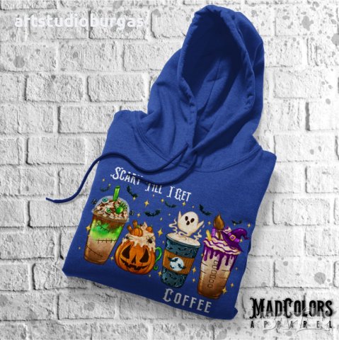 СУИЧЪР УНИСЕКС HALLOWEEN - SCRAY TILL I GET COFFEE, снимка 9 - Суичъри - 38614728