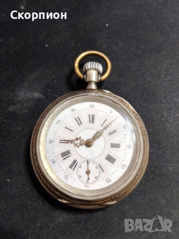 Швейцарски СРЕБЪРЕН джобен часовник 1901г.  - 6 РУБИНА -  ПРОМОЦИЯ, снимка 12 - Джобни - 48833608