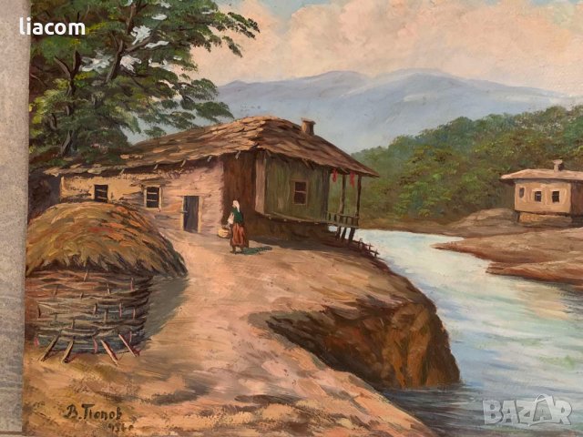 ВАСИЛ ПОПОВ масло пейзаж, снимка 4 - Картини - 33780647