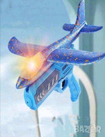 Играчка пистолет с изстрелване на самолет, снимка 2 - Влакчета, самолети, хеликоптери - 42522733