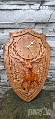 Дърворезба, часовник , снимка 2 - Стенни часовници - 56470012