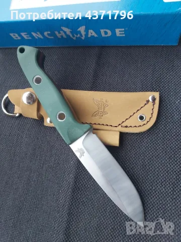 Нож Benchmade Bushcrafter с кожена кания , снимка 11 - Ножове - 49122296