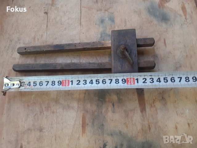 Стар антикварен измервателен дърводелски инструмент примитив, снимка 6 - Антикварни и старинни предмети - 54282583