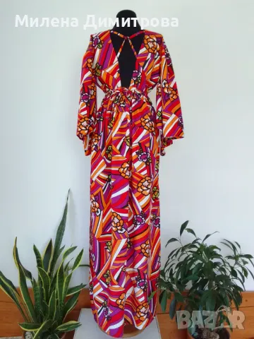 Дълга рокля с кимоно ръкави , снимка 8 - Рокли - 50065854