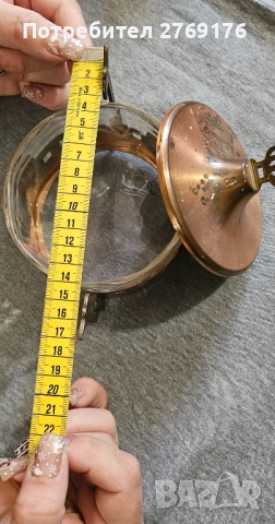 Антикварна медна захарница ГДР, снимка 4 - Антикварни и старинни предмети - 52720696