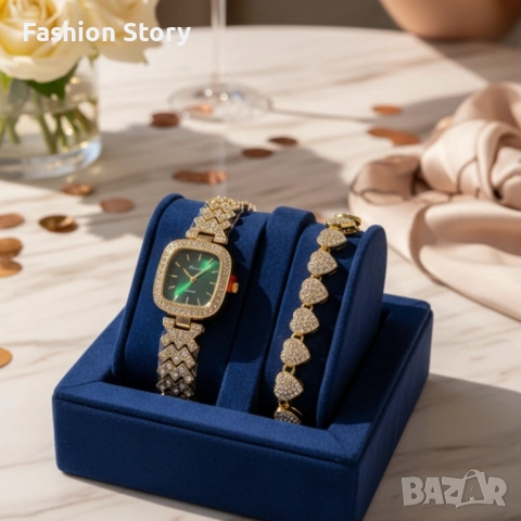 Елегантен дамски часовник с гривна – решение за подарък и ежедневен блясък, снимка 5 - Романтични подаръци - 51935347