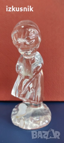 Ретро кристална фигурка Момиче с пате от Magic Cristal – West Germany, снимка 2 - Колекции - 52963600