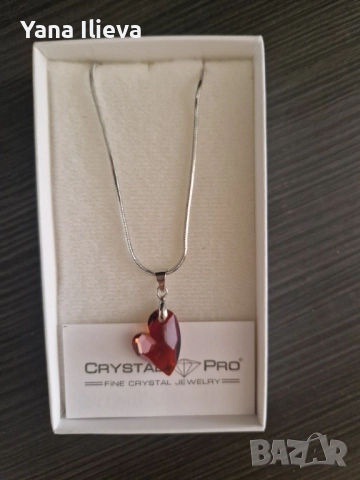 Колие със Сваровски/Swarovski сърце, снимка 3 - Колиета, медальони, синджири - 51888754