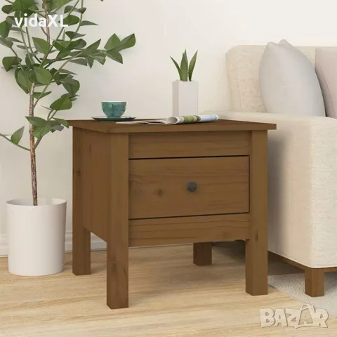 vidaXL Странични масички 2 бр меденокафяви 40x40x39 см бор масив, снимка 4 - Маси - 56147961